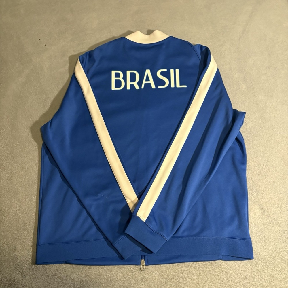 Nike Brazil 14/15 Soccer‎ Football Anthem Track Jacket Size Medium Original VTG